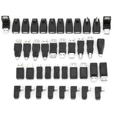 Imagem de Kit de adaptador USB com 40 peças, conversor adaptador de minitudadores, conectores USB macho para fêmea micro USB