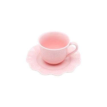 Imagem de Conjunto 6 Xícaras P/café C/píres De Porcelana Princess Rosa 90ml Lyor Rosa Único