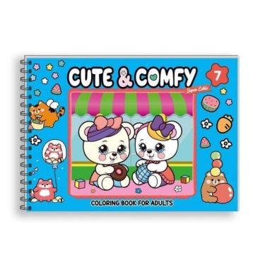 Imagem de Cute & Comfy Super Extra - Livro De Colorir Adulto - Capa Dura Holográfica
