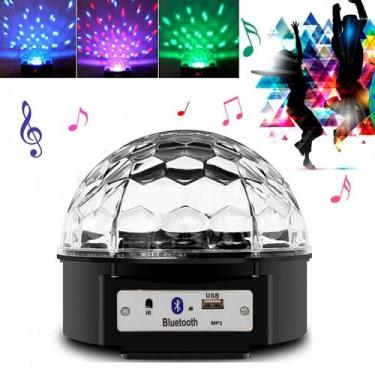 Imagem de Bola De Balada Iluminação Festa Colorida Giratória Usb - Laurus