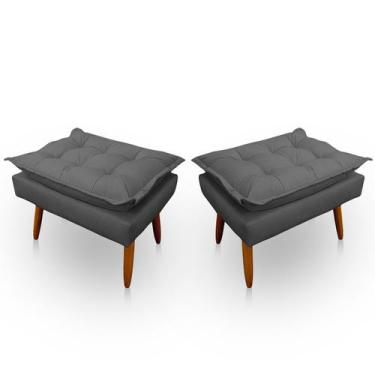 Imagem de Kit 2 Puff Opala Retangular para Sala e Quarto Suede - LH Decor - Los 