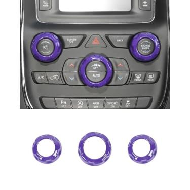 Imagem de DSWSQ 3 peças roxas ABS ar condicionado AC botão capa de acabamento para Dodge Charger 2011+/Challenger 2015+/RAM 2012-2017/Durango 2016-2022/Chrysler 300C 2011+