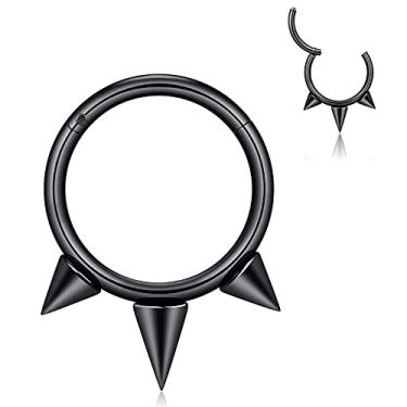 Imagem de Qmcandy Brinco de aço inoxidável, argola, segmento articulado, cartilagem, tragus, hélice, anéis de septo, piercing de nariz, joias, Metal, Zircônia cúbica