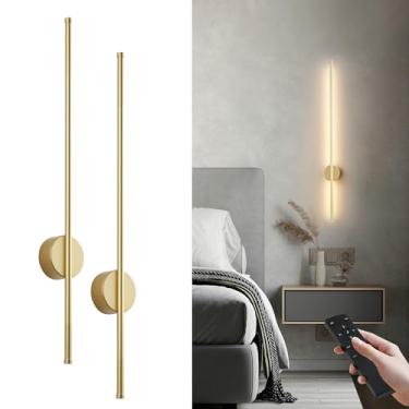 Imagem de KARTOOSH Apliques De Parede Modernos Operados Por Bateria, Conjunto De Dois Com Controle Remoto E Sem Fio, 3 Temperaturas De Cor, Arandela De Led Recarregável Para Quarto, Sala De Estar, Corredor, 3