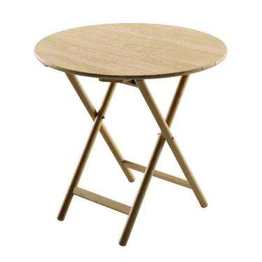 Imagem de Mesa Dobrável Redonda Tramontina Bossa 80x75 cm em Madeira Tauari Natu