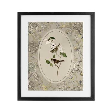 Imagem de Stupell Industries Pássaro e Toile em Neutros Impressão Emoldurada Preta Design sob Vidro por Radhika Modi, 21 x 17