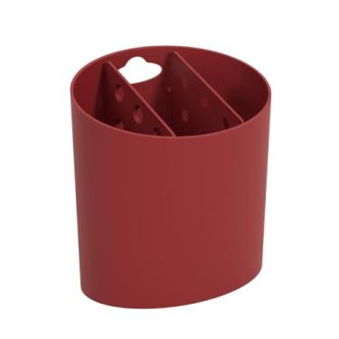 Imagem de Escorredor de Talheres Oval Basic, 13,8 x 10,5 x 14,4 cm, Vermelho Bold, Coza, 10840-0465