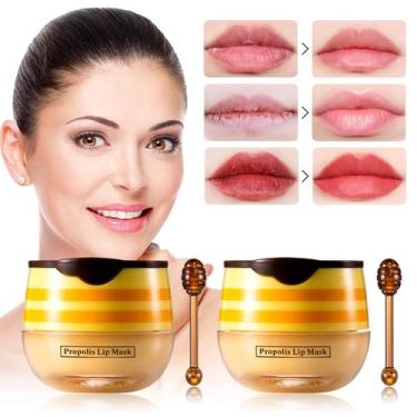 Imagem de Conjunto de máscara labial Bee Balm Honey Pot de morango e lábios x2 -