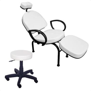 Imagem de Kit Cadeira e Mocho de Maquiagem Estética Designer Unha Conforty For t