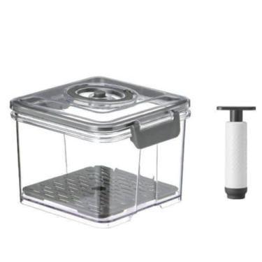 Imagem de Pote Hermético com Bomba de Vácuo, 1,5 Litros, Cinza