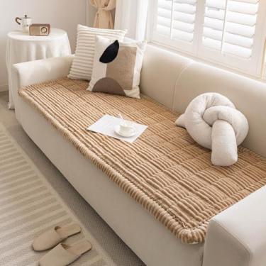 Imagem de Disayu Capa de sofá felpuda para cães, lavável, antiderrapante, cobertor lavável para sofás que aceitam animais de estimação e protetor de sofá (marrom claro, 70 cm x 150 cm)