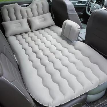 Imagem de Onirii Colchão de ar inflável para carro, assento traseiro, com bomba de ar, portátil, espesso, carro, viagem, acampamento, colchão de ar para dormir, cama de sopro para carro, SUV universal