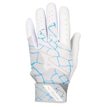 Imagem de Mizuno Luvas masculinas MVP adulto, branco-azul, GG (GG)