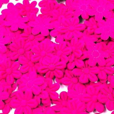 Imagem de Flor prensada  20mm (35un) - IMPORTAÇÃO, ROSA NEON