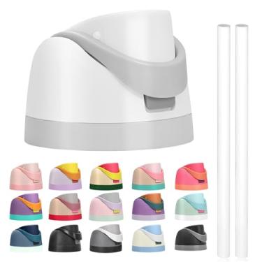 Imagem de A tampa de substituição contém canudos para garrafa de água Owala Freesip, compatível com tampa e tampa Owala, acessórios premium para garrafas de 473 ml, 680 g, 946 ml, 1134 g, à prova de vazamento