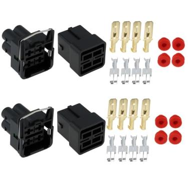 Imagem de OTOTEC Conjunto de 2 conectores de farol de carro de 4 pinos fêmea e macho DJ70454-6.3-11/21 compatível com VW Corrado compatível com Golf Mk2