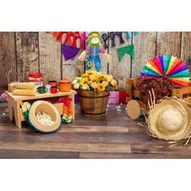 Imagem de Painel De Tecido Sublimado Festa Junina Cenário do Arraiá - Fabrika De