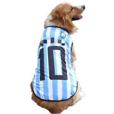Imagem de Camiseta para animais de estimação, roupas de verão para cachorros, roupas para cães, colete macio e fofo time de futebol (P 25 cm G, Argentina)