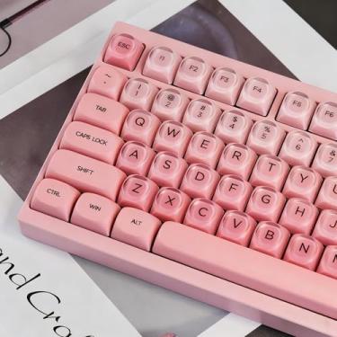 Imagem de 132 Teclas PBT Jelly Perfil MOA Sakura Pink Foundation Teclas compatíveis com teclado Wooting 61/64/87/104/108 Cherry Mx Switches Teclados mecânicos