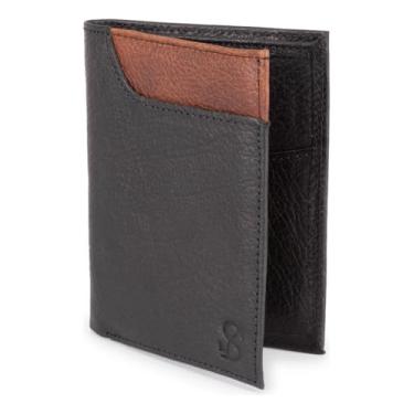 Imagem de Carteira Masculina Slim Porta Cartão Couro Legítimo Rustica(Preto)