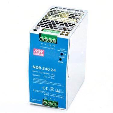 Imagem de DineDeck Fonte de alimentação de comutação de saída única NDR-240-24 24V 10A 240W com PFC, certificação UL para automação industrial, controle de processo e mais