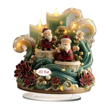 Imagem de Generic Arte de Praga de Natal 2D com Base Artesanal Ornamento de Acrílico Decorações para Mesa Escritório Sala de Jantar Estante Peça Central, 18.1 Cm de Largura