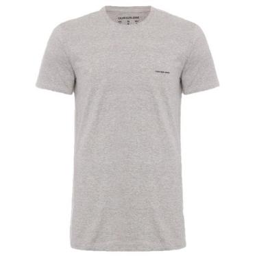 Imagem de Camiseta Calvin Klein Jeans Masculina Black New Logo Cinza Mescla, S/P
