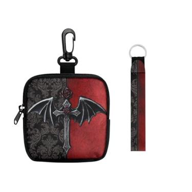 Imagem de Jolamirel Carteira feminina de arte folclórica, mini bolsa de pulso para mulheres, boho, animais étnicos, utilitária, bolso com zíper, porta-moedas, porta-chaves, Taco cruzado