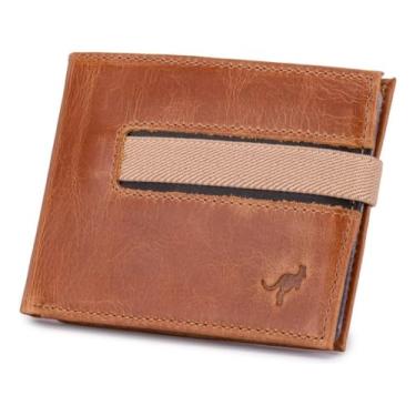 Imagem de Carteira Porta Documento Couro Legítimo Fecho De Elástico(MARROM CLARO)