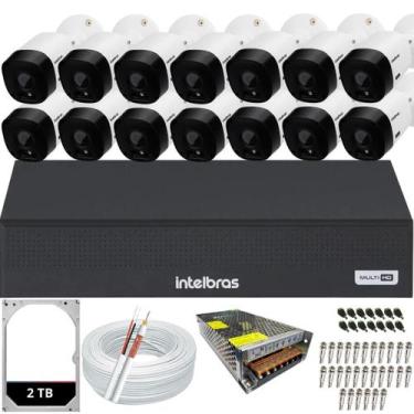 Imagem de Kit 14 Câmeras Intelbras Multi Hd 1120b Dvr 16 Canais Hd 2TB
