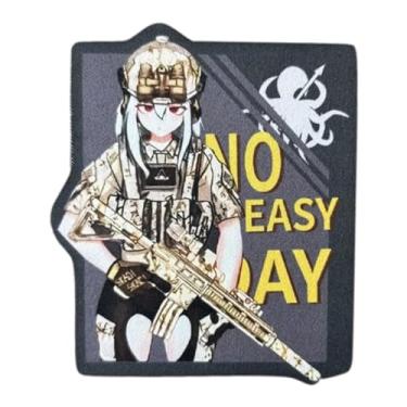 Imagem de Remendos estampados de anime menina, emblema de moral tático militar com gancho e laço costurados para roupas, vestidos, chapéus, coletes, bolsas