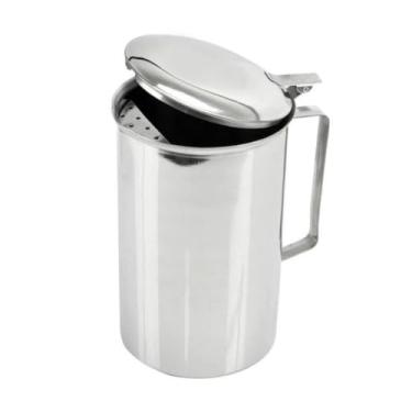 Imagem de Jarra Para Água Suco Refri com Aparador de Gelo e com Tampa em Aço Inox 2L