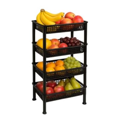 Imagem de Fruteira Organizadora de Chão 4 Andares Em Plástico Multiuso