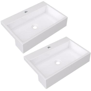 Imagem de Kit 02 Cubas Banheiro Lavabo Xrt55 C01 Branco - LYAM DECOR