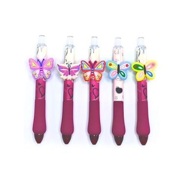 Imagem de 5 canetas esferográficas elegantes borboleta – materiais de escrita em massa para professores, estudantes e escritórios – lembrancinhas de festa com tema floral para casamentos, aniversários e