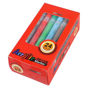 Imagem de Zhjvihx Marcadores de Acrílico, Tinta à Base de água Multi -Fins de 24 Peças Marcadores de Tinta Acrílica para o Cargo