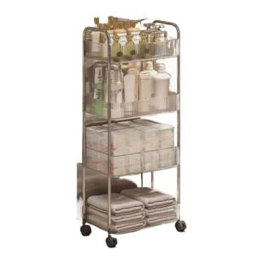 Imagem de Carrinho Estante Pequeno Em AcríLico, 3 Andares Com Rodinhas, Multiuso, Moderno E TranslúCido, Ideal Para Banheiro, Cozinha E SalãO(3 andare)