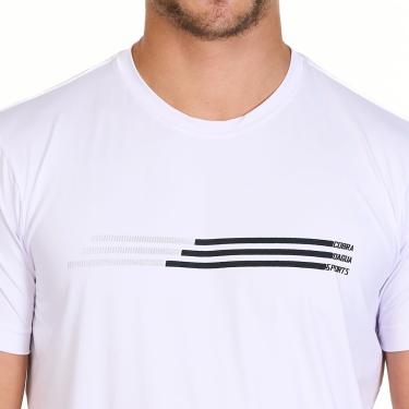 Imagem de Cobra D'Agua, Camiseta Dif Barrado Sports Active Flex, Manga Curta, Dry Fit, UV50+, Branca, GG