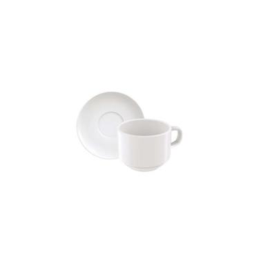 Imagem de Conjunto Xícara e Pires de Chá Tramontina Paola em Porcelana, 240ml