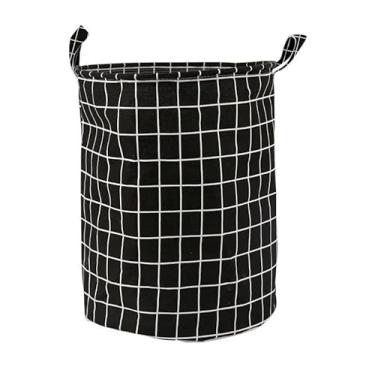 Imagem de Cesto Organizador Dobrável 40 Litros Roupa Suja Brinquedos Lavanderia Multiuso Impermeável para Banheiro e Quarto(Preto)