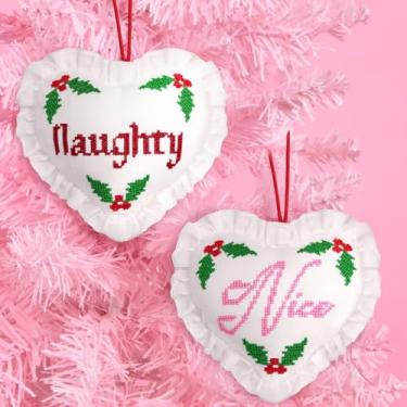 Imagem de xo, Fetti Ornamento Naughty Nice Cross Stitch