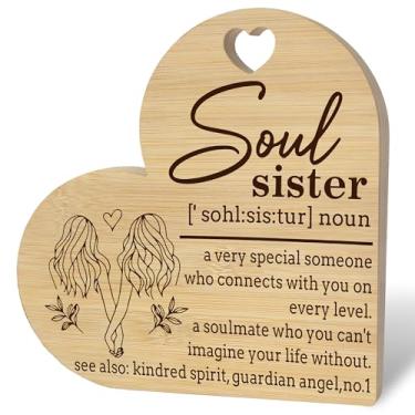 Imagem de Tábua de cortar Soul Kitchen, 24 x 24 cm, tábua de cortar mesa em forma de coração, melhor amiga, irmã, presente de aniversário para mulheres, ideia única de amizade, decoração de cozinha-A08