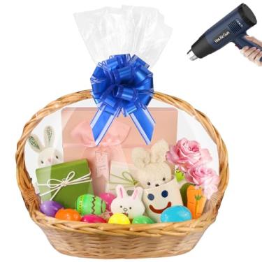 Imagem de Yeumk Sacos retráteis extragrandes para cestas de presente, pacote com 20, sacos transparentes de celofane de 71 x 99 cm, saco de presente de PVC com vedação térmica para Páscoa, Halloween, Natal, Dia