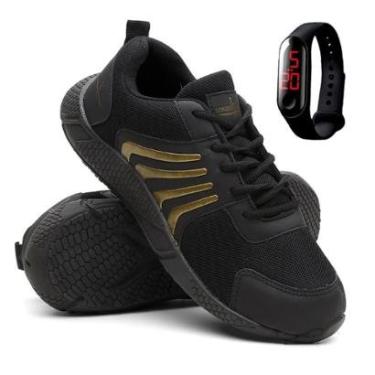 Imagem de Kit Tênis Para Treino Corrida Caminhada Academia Masculino Super Leve Relógio-Masculino