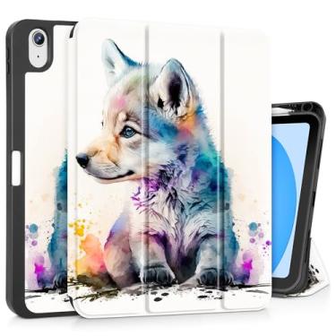 Imagem de Tuiklol Capa para iPad de 11 polegadas (chip A16) 2025 geração 11ª / iPad 11 polegadas 2022 10ª geração, suporte fino para lápis com capa traseira de TPU e suporte de três dobras e despertar/hibernar