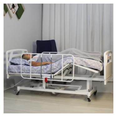 Imagem de Cama Hospitalar Motorizada 2 Movimentos Altura Fixa e Grades de Aço Com Colchão D33