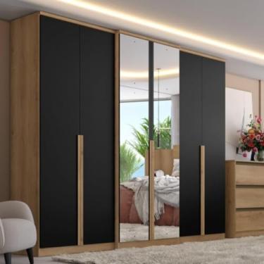 Imagem de Guarda Roupas Casal com Espelho 6 Portas 4 Gavetas Valência Full Glass THB