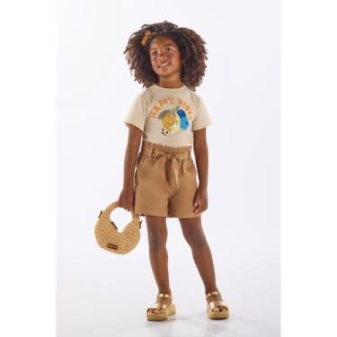 Imagem de Blusa Infantil em Algodão com Bordado Up Baby, Bege, 2
