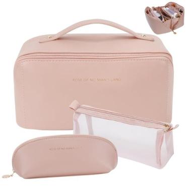 Imagem de Bolsa de maquiagem de viagem zaleeta, bolsa de cosméticos portátil, co