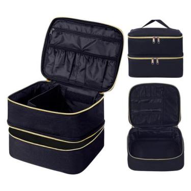 Imagem de Bolsa de maquiagem TANPADUAJI Caixa de cosméticos portátil de dupla ca